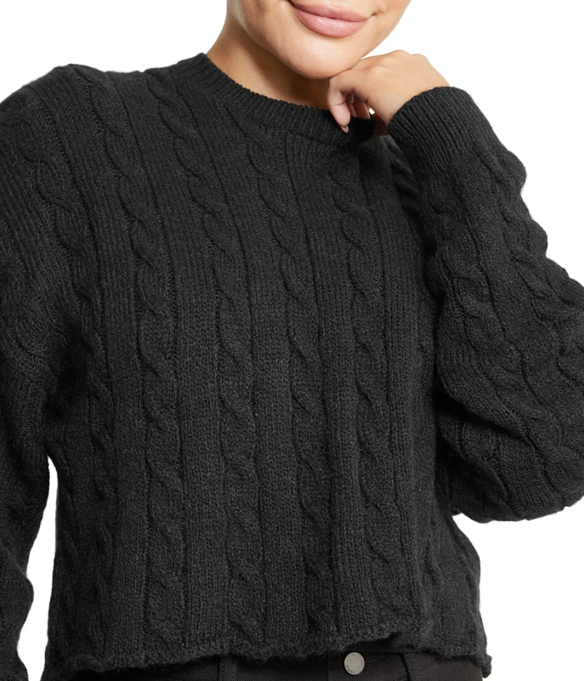 #1 Best Seller: Cropped Boxy Cable Knit Sweater  Going Fast!