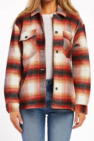 #1 Best Seller: Sheryl Long Sleeve Plaid Shirt Jacket Large Chest  Dont Miss Out!