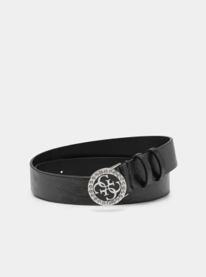 Black Aida Logo Buckle Belt Guess