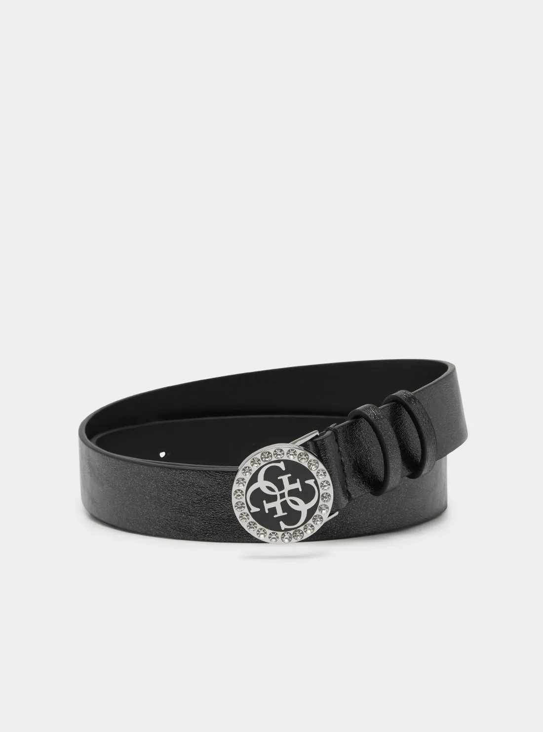 Black Aida Logo Buckle Belt Guess