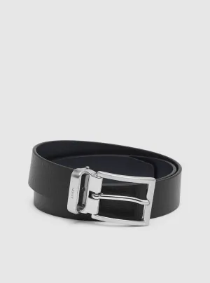 Black Certosa Saffiano Belt Guess
