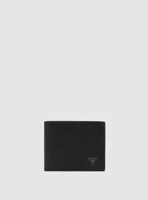 Black Embossed Pattern Wallet Guess