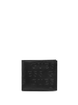 Black Glenoaks Logo Passcase Wallet Guess