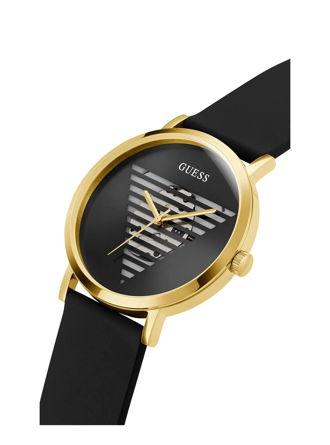 Black Gold Idol Silicone Watch Guess