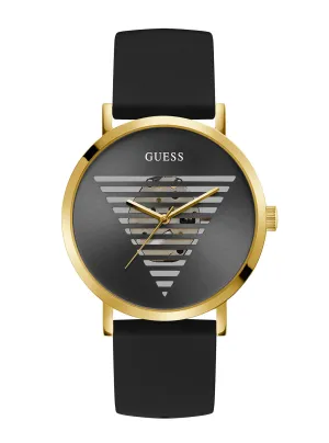 Black Gold Idol Silicone Watch Guess