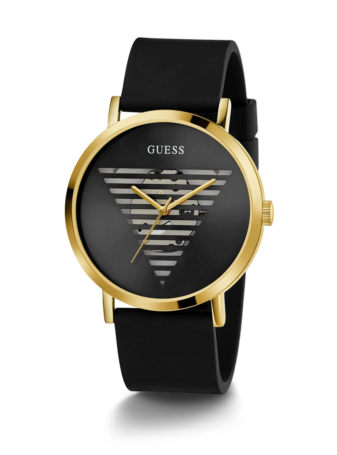 Black Gold Idol Silicone Watch Guess