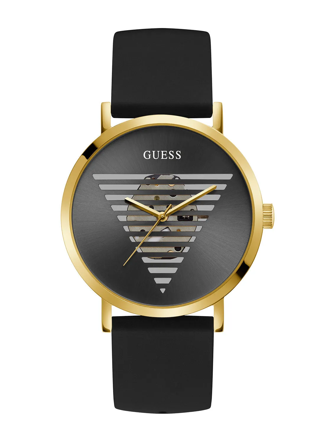 Black Gold Idol Silicone Watch Guess