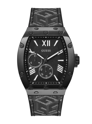 Black Logo Falcon Silicone Watch Guess