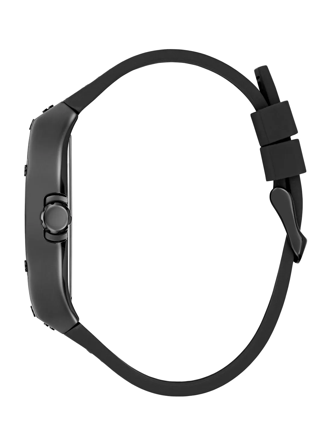 Black Logo Falcon Silicone Watch Guess
