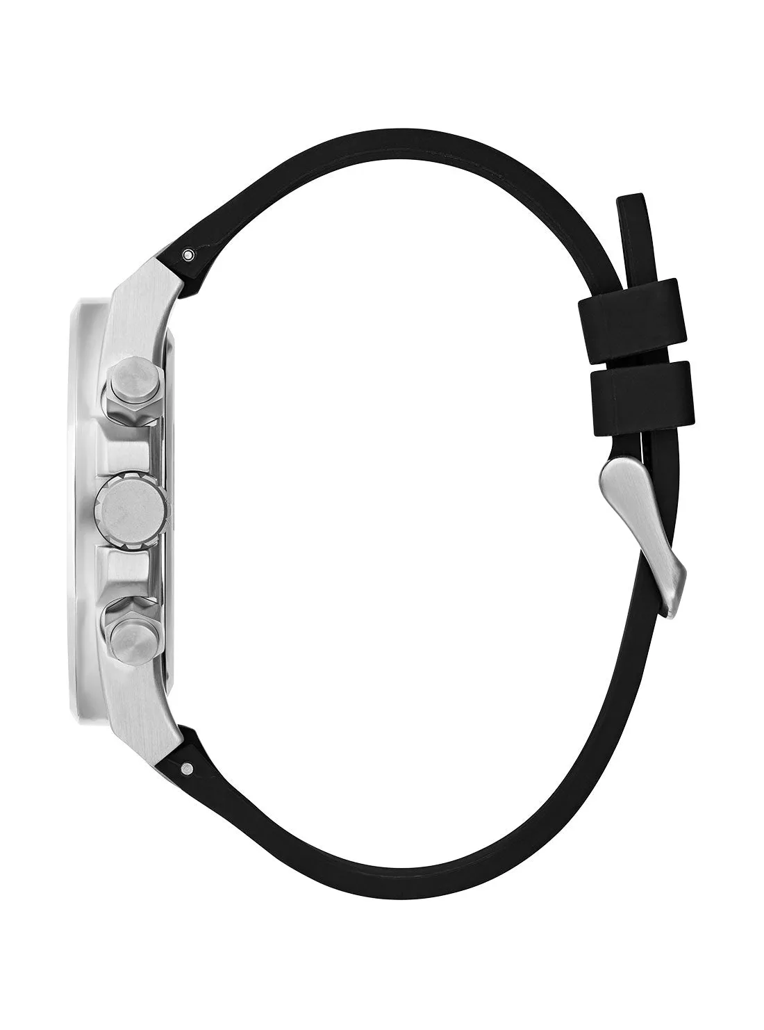 Black Silver Empire Silicone Watch Guess