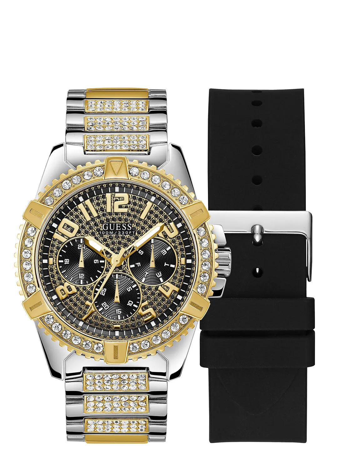 Black Two-Tone Frontier Watch Guess
