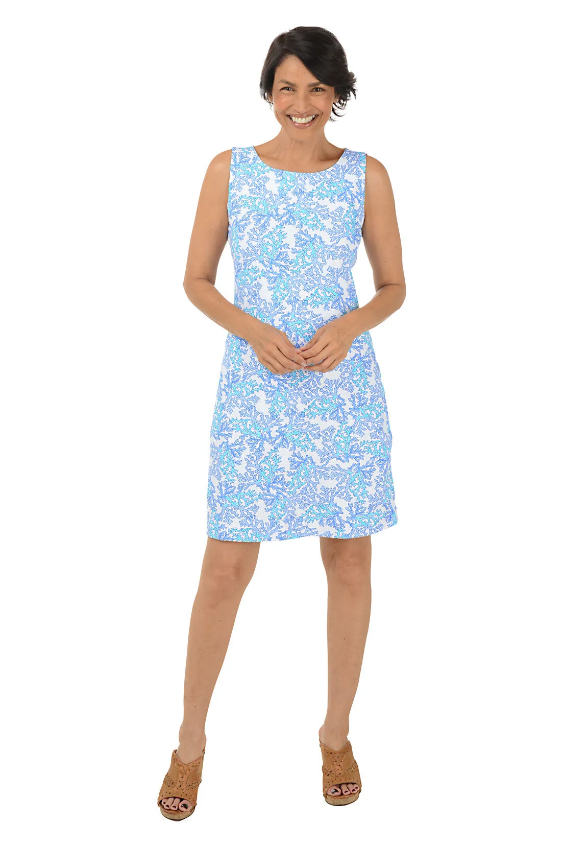 Blue Coral UPF50  Sleeveless Shift Dress