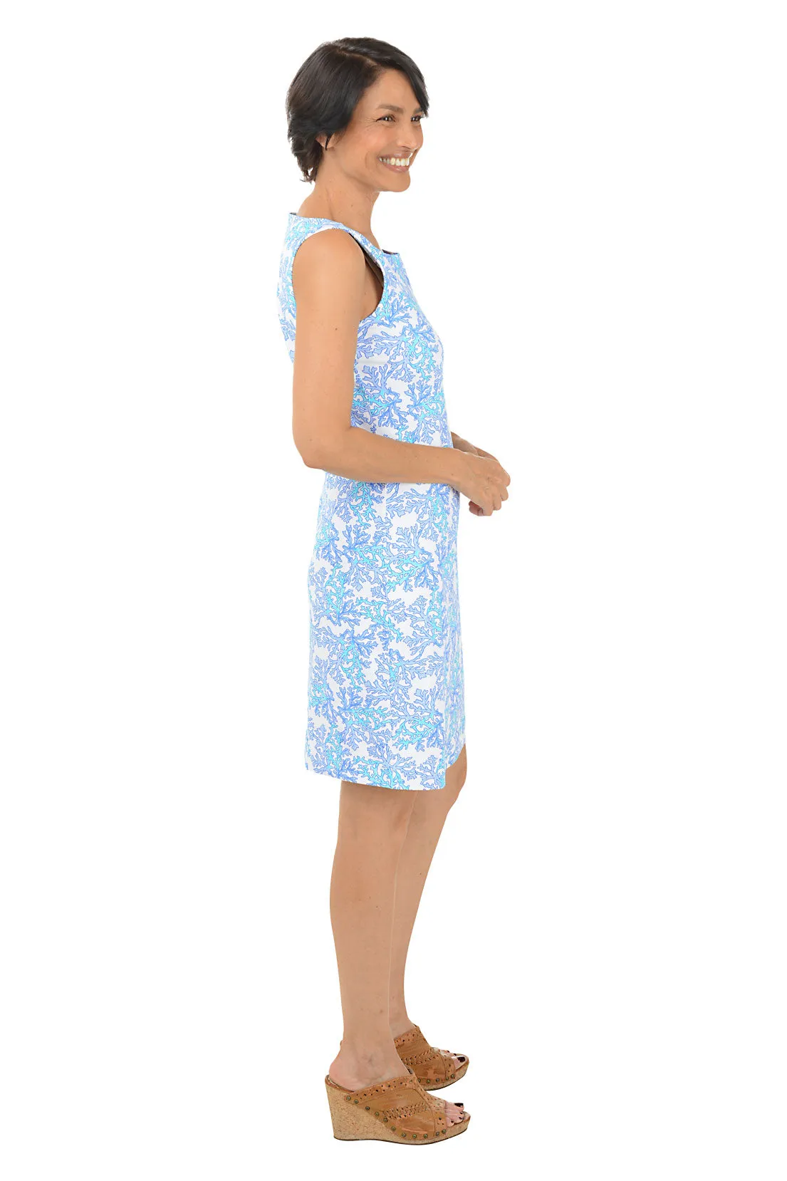 Blue Coral UPF50  Sleeveless Shift Dress