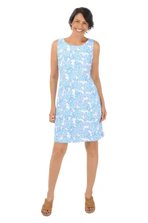 Blue Coral UPF50  Sleeveless Shift Dress