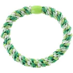 Bow's by Str Braided Hair Elastic - Multi Green/Off-White Glitter 6-pack