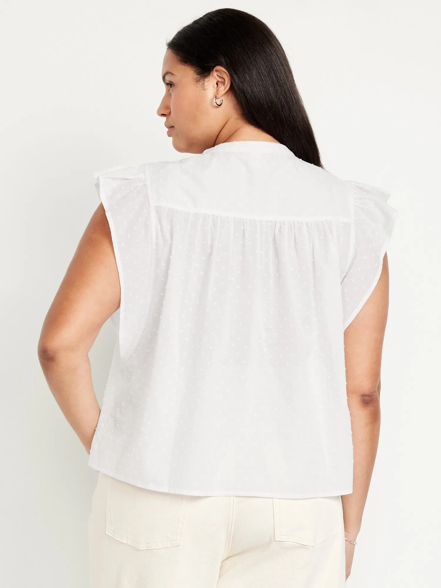 Button-Down Swiss Dot Top