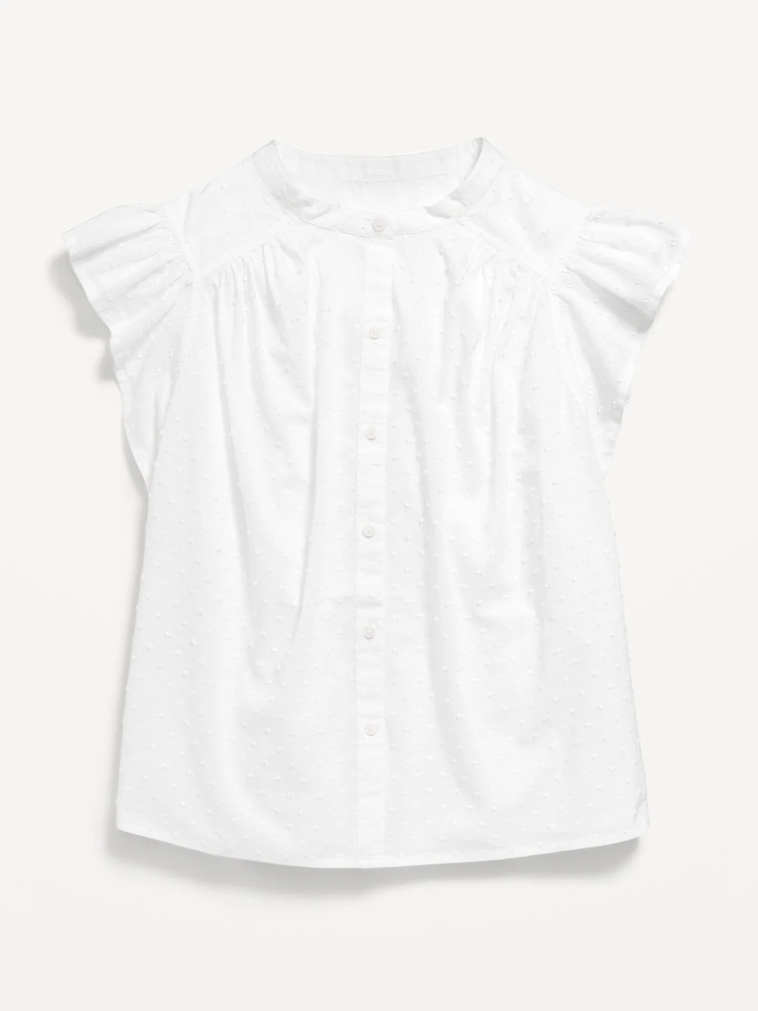 Button-Down Swiss Dot Top