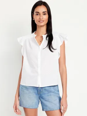 Button-Down Swiss Dot Top