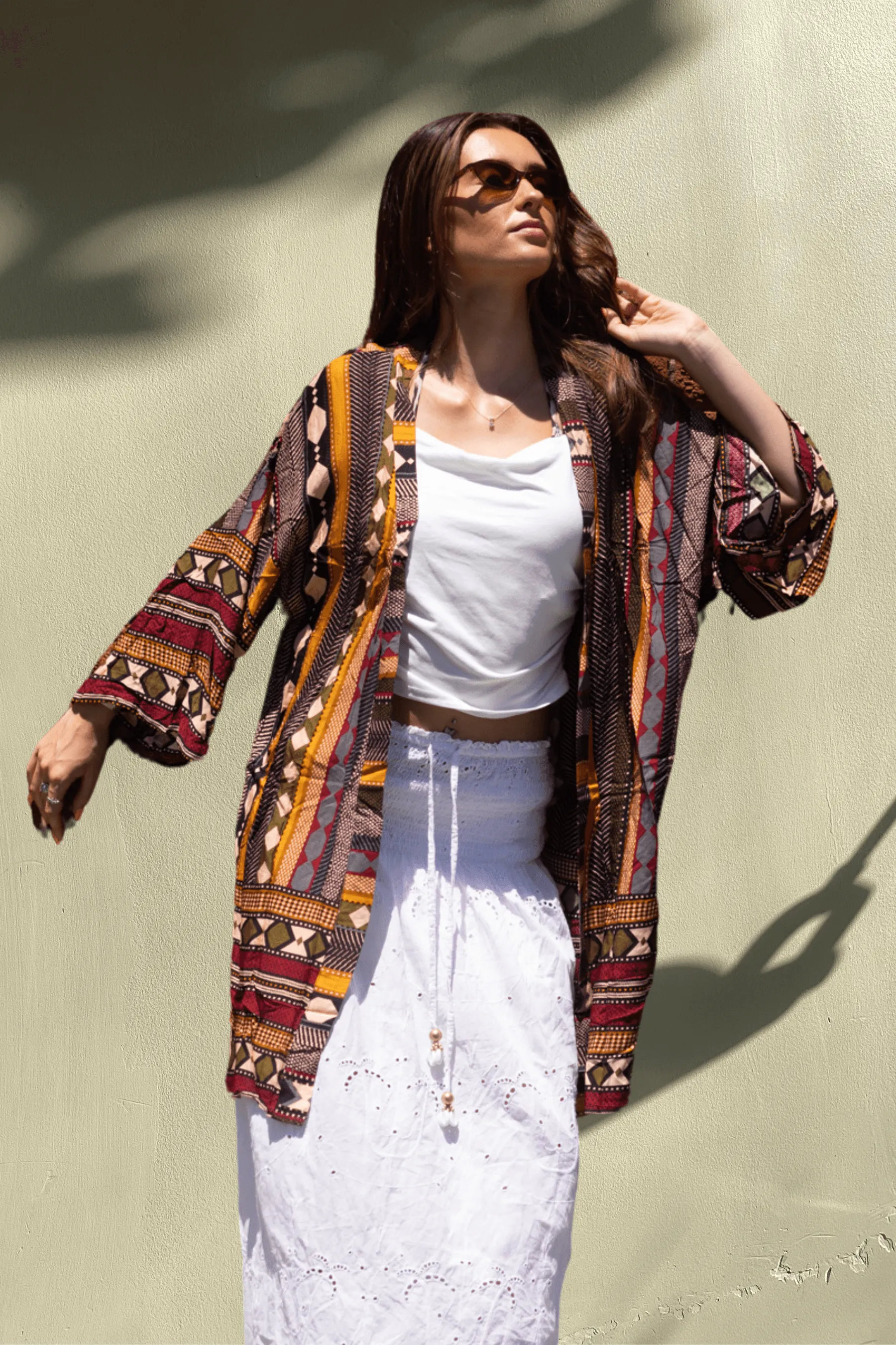 By Jaase SIENNA BELLE Aztec Print Kimono