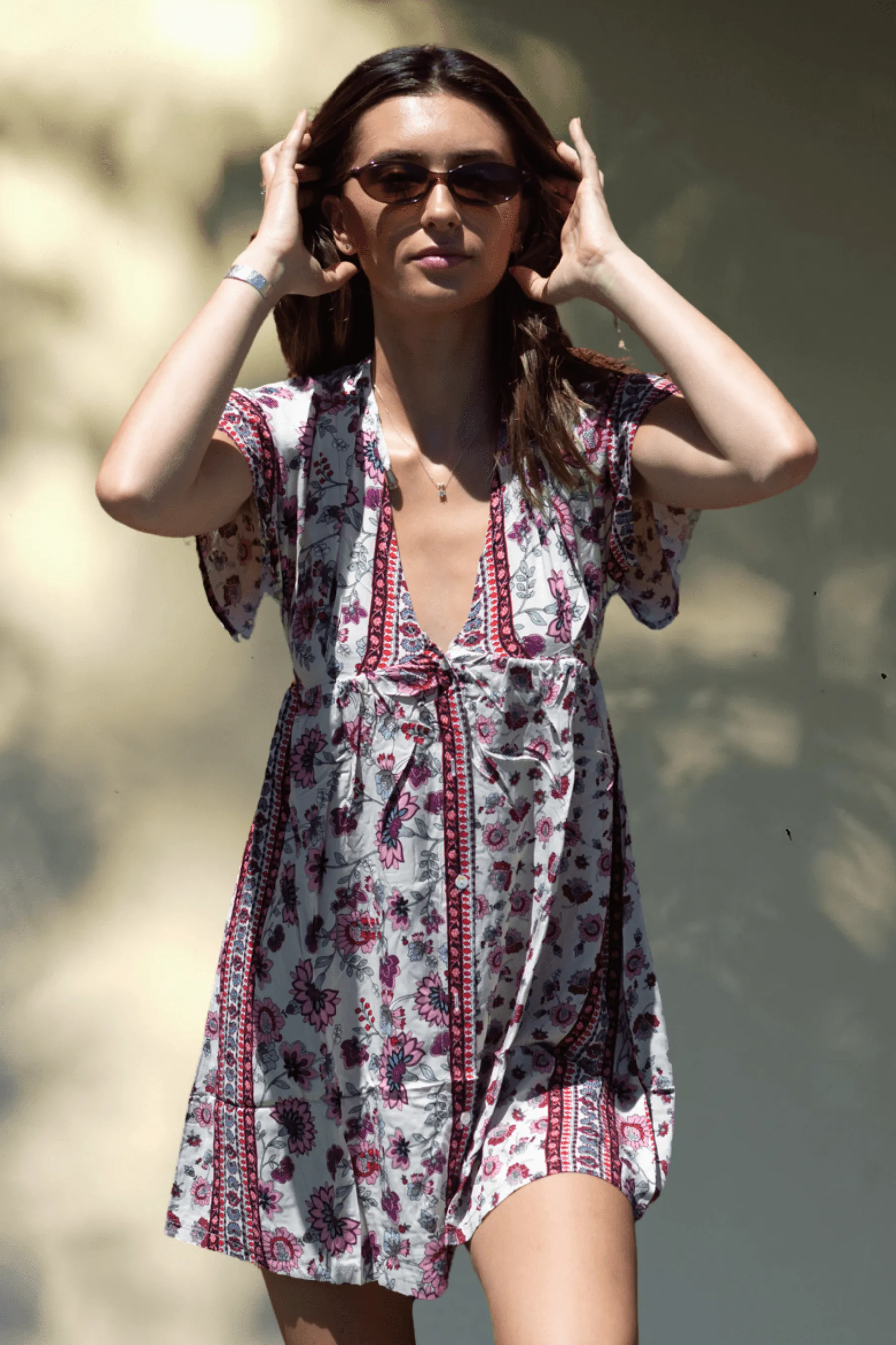 By Jaase SIENNA BELLE Button Front Mini Dress