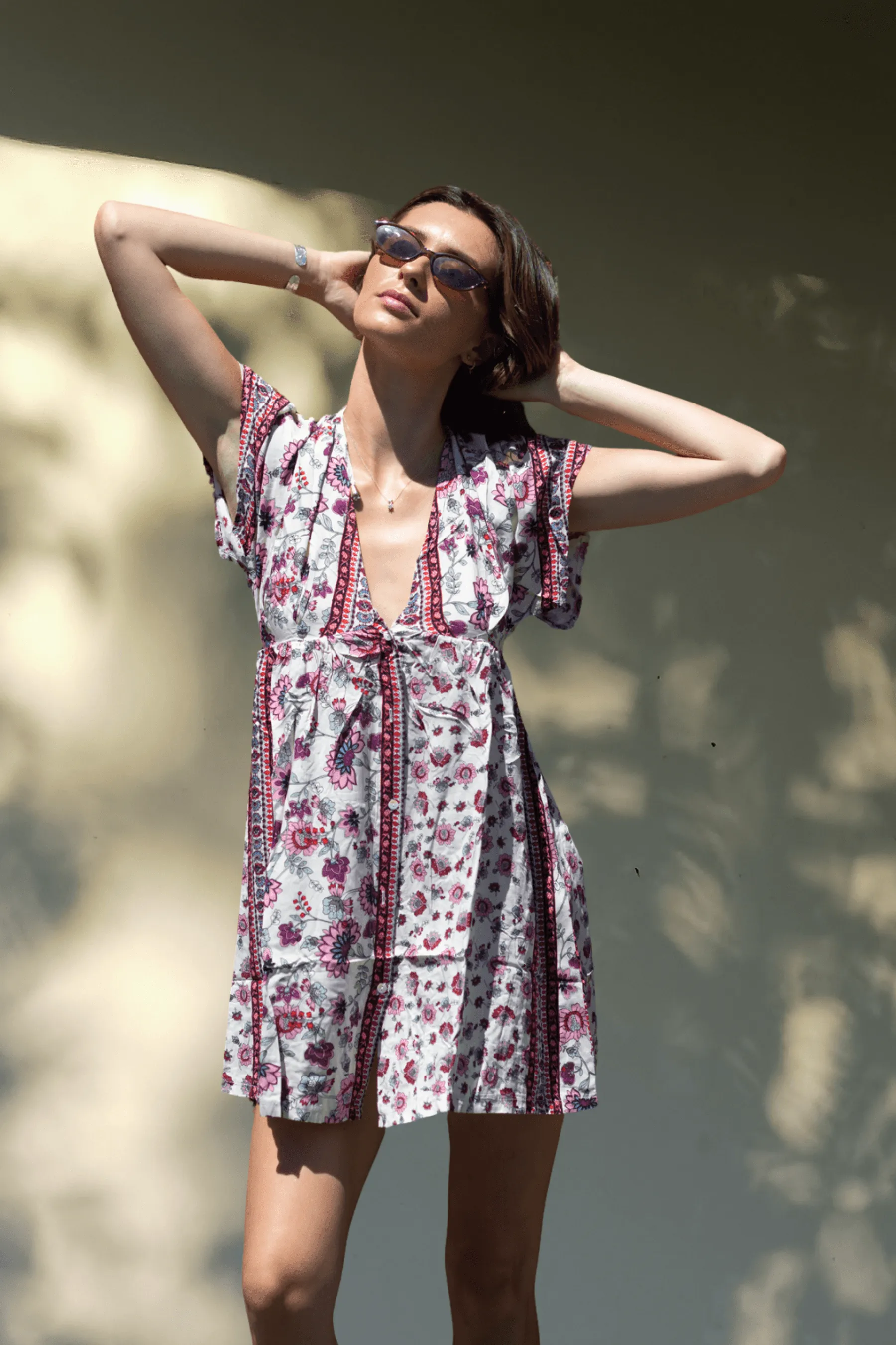 By Jaase SIENNA BELLE Button Front Mini Dress