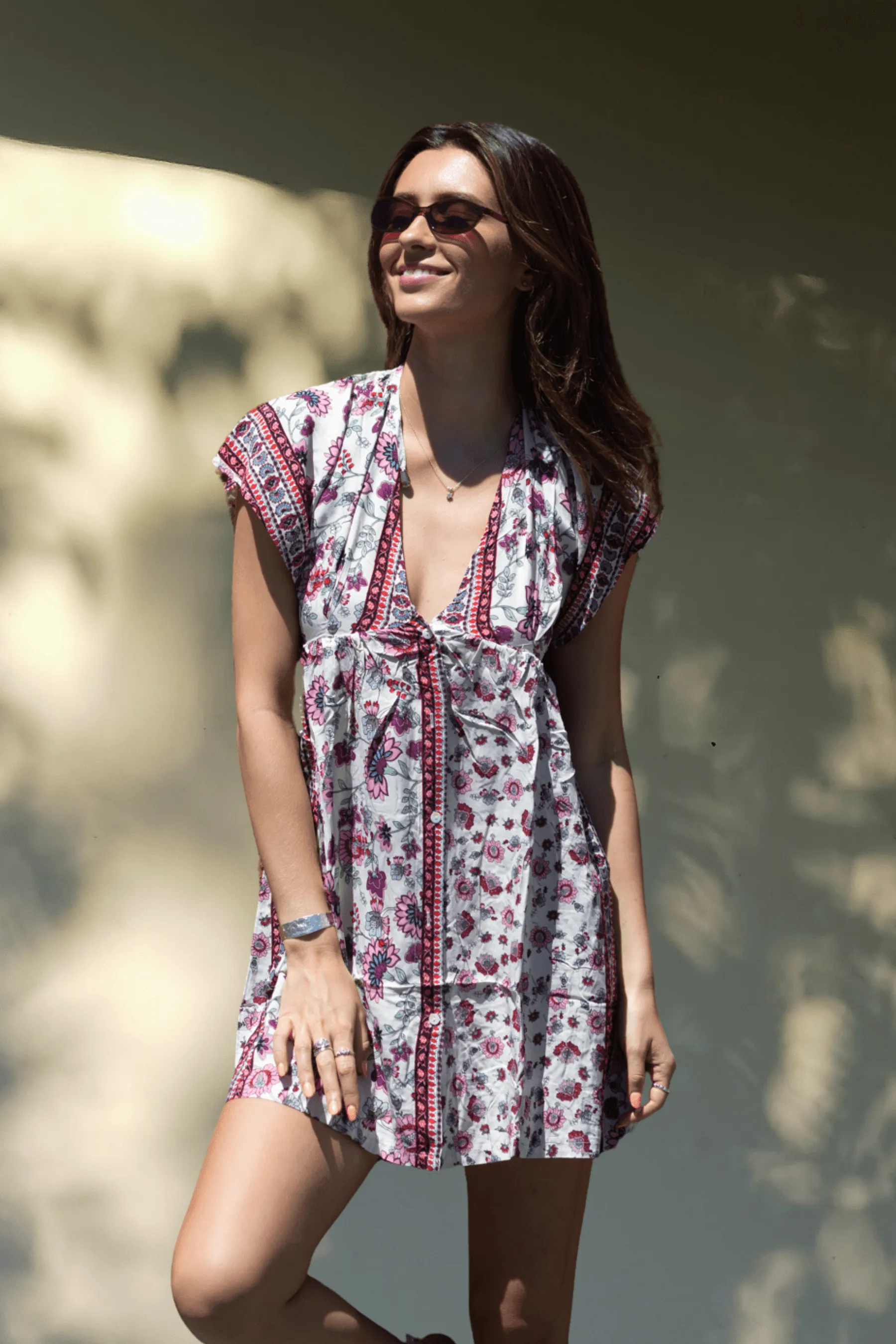 By Jaase SIENNA BELLE Button Front Mini Dress