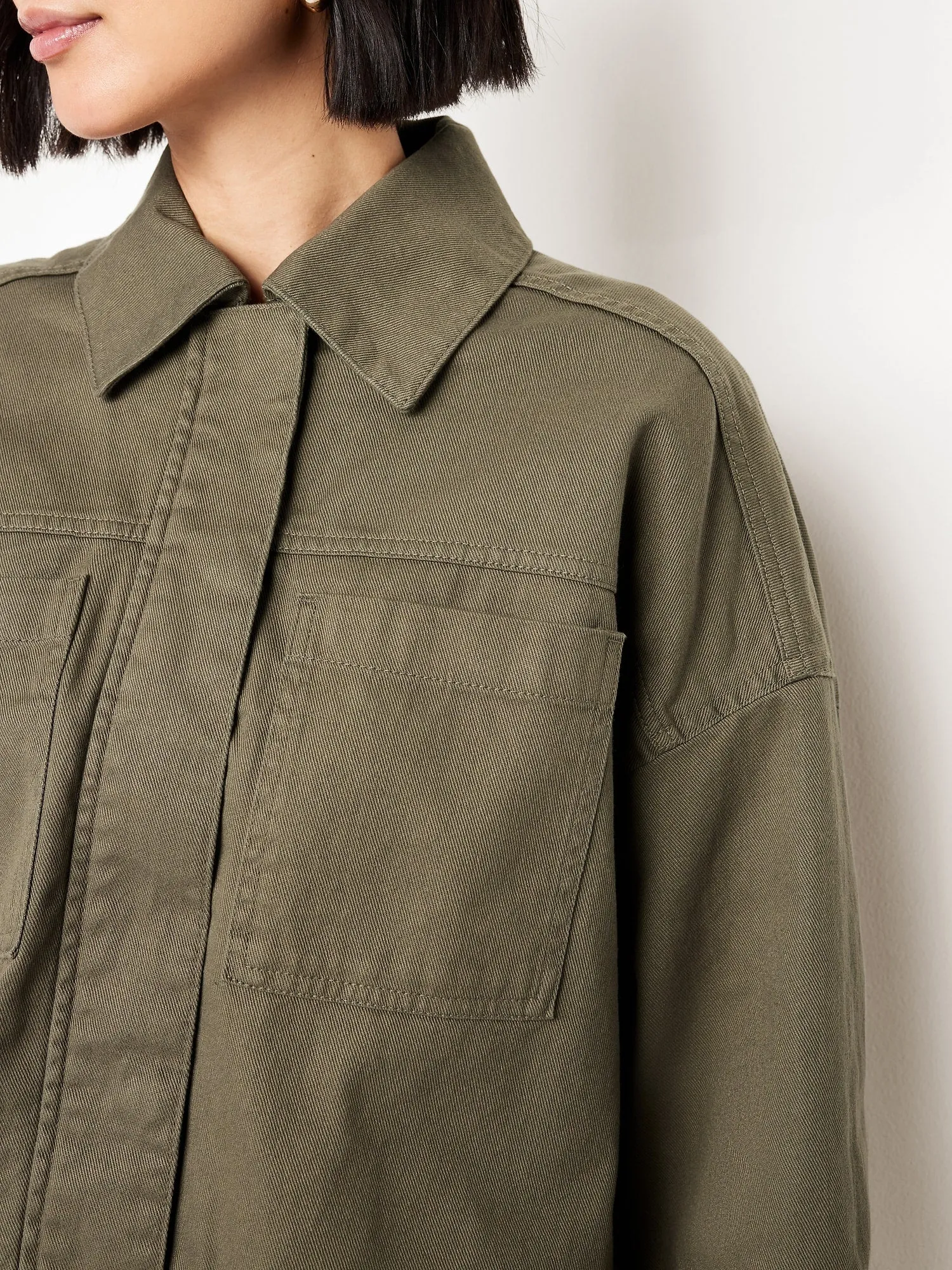 Canvas Crop Utility Jacket