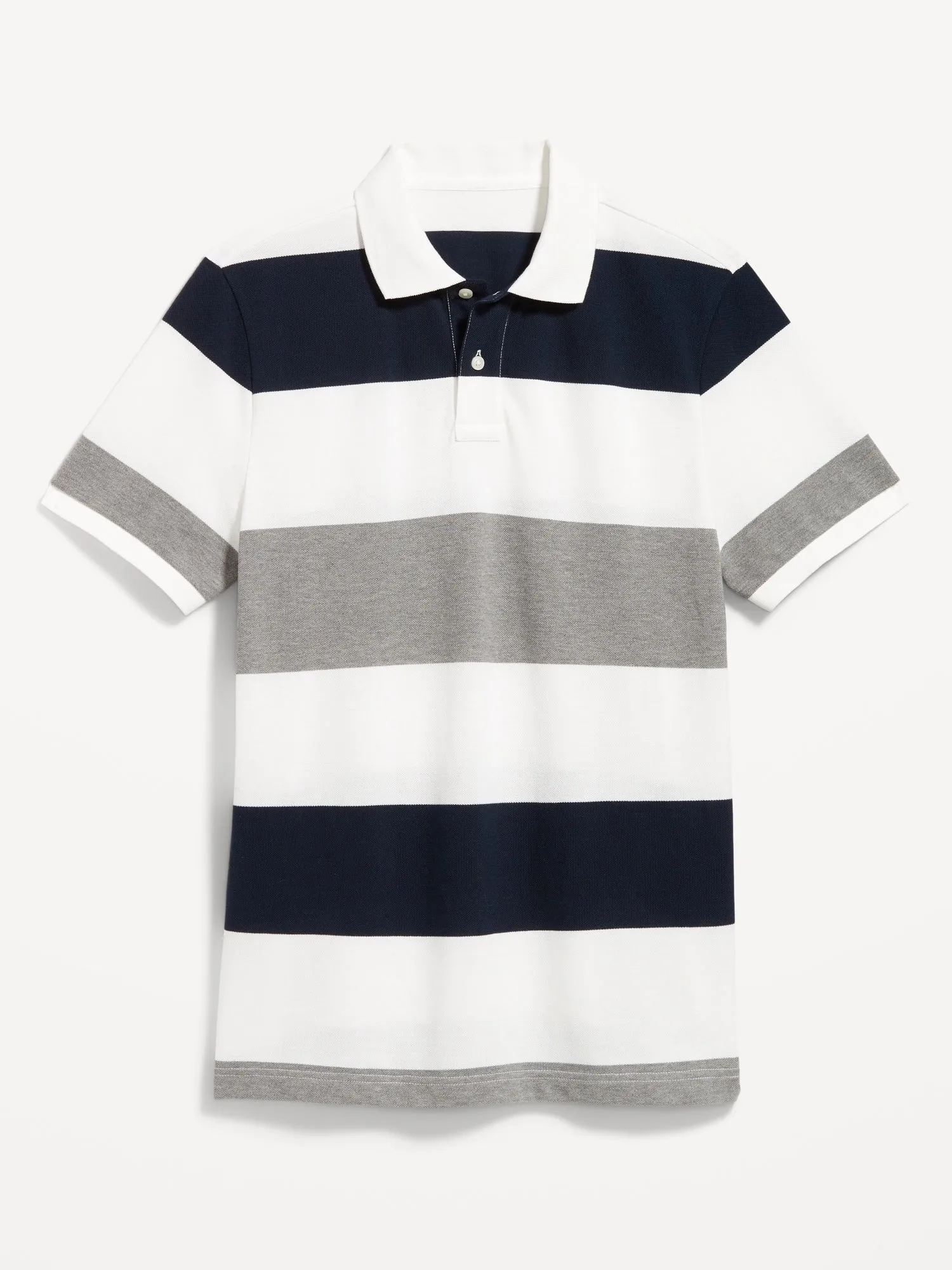 Classic Fit Striped Pique Polo