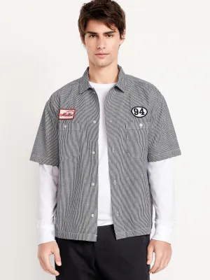 Cropped Utility Dobby Shirt