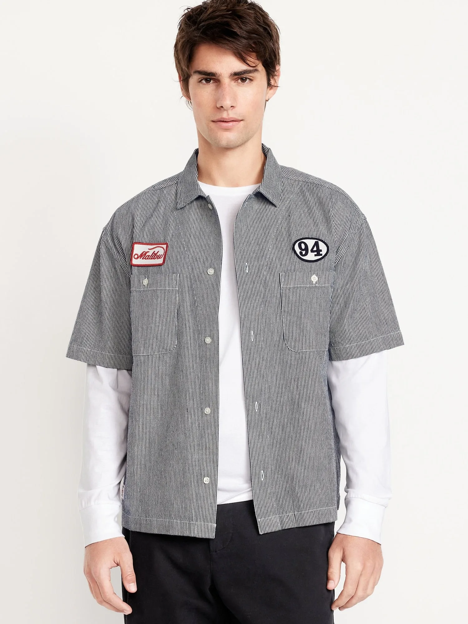 Cropped Utility Dobby Shirt