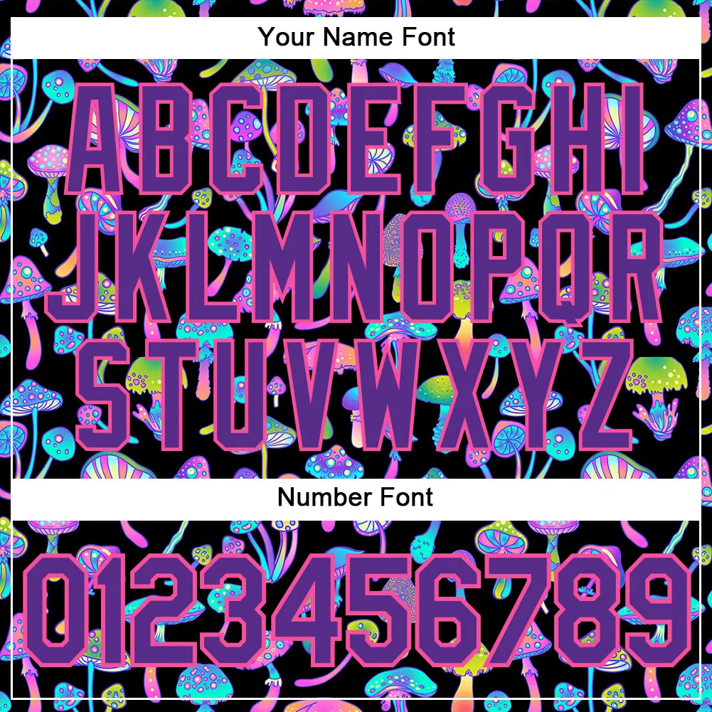 Custom 3D Pattern Design Magic Mushrooms Psychedelic Hallucination Authentic Baseball Jersey FansIdea