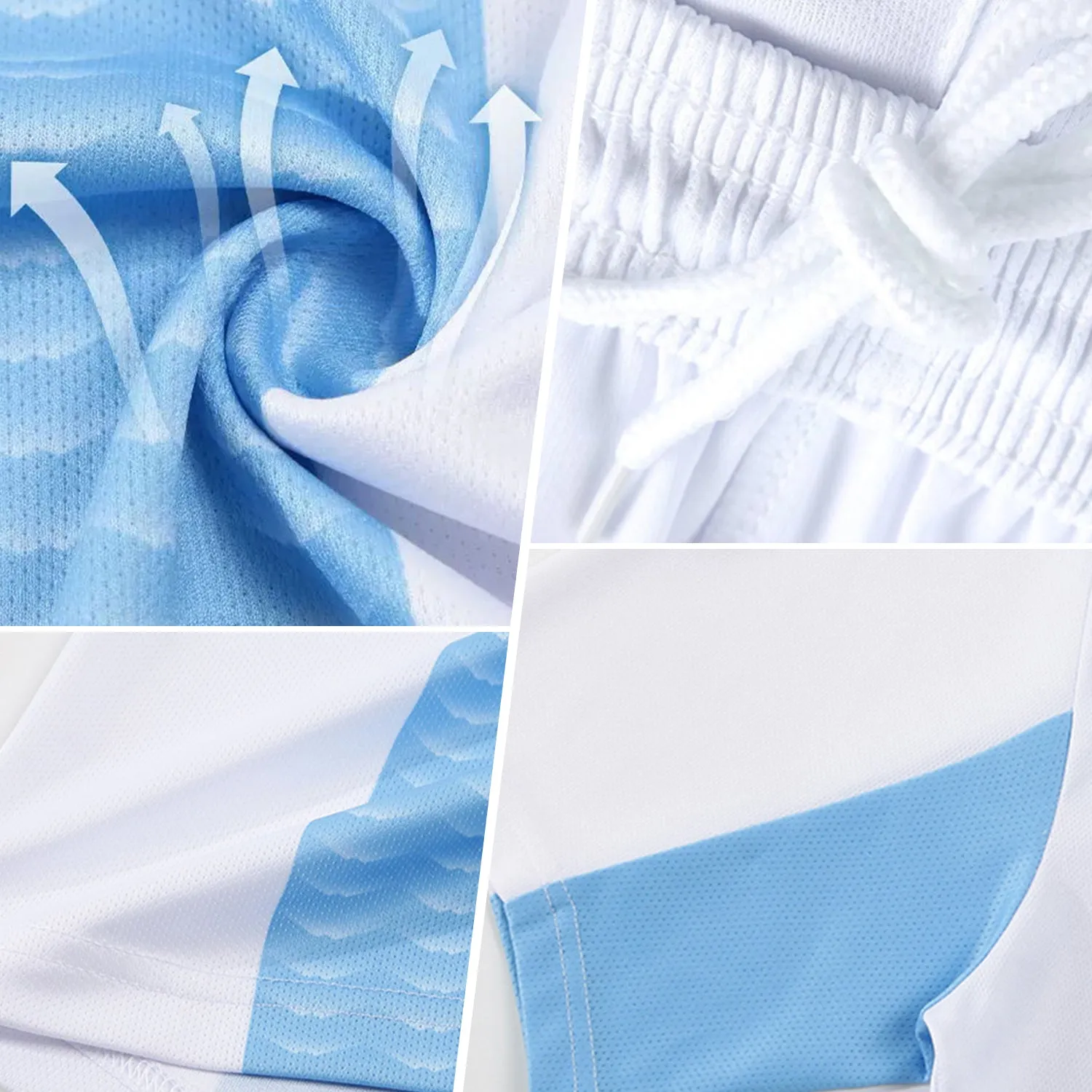 Custom Black Lakes Blue-White Splash Sublimation Soccer Uniform Jersey FansIdea