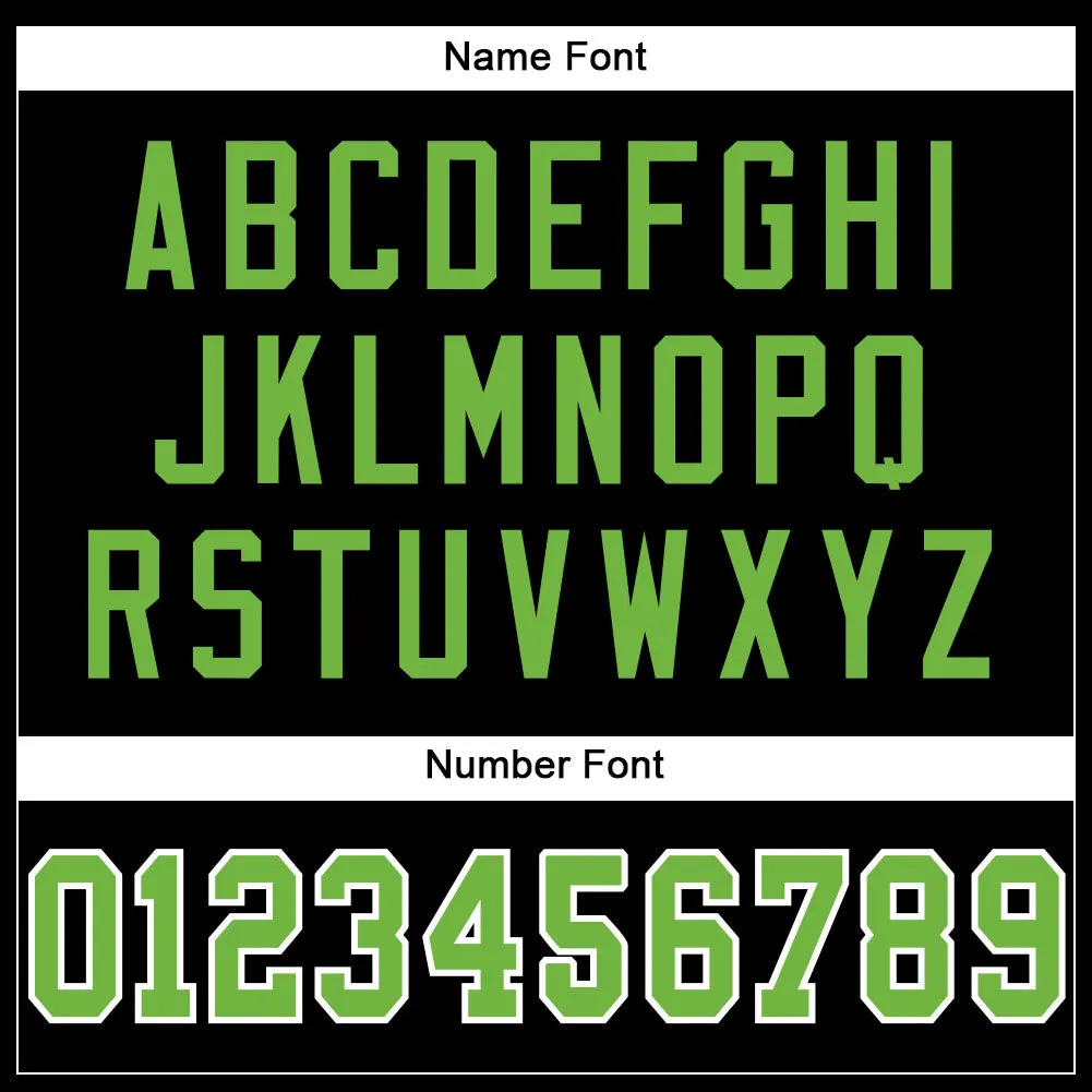 Custom Black Neon Green-White Mesh Authentic Football Jersey FansIdea