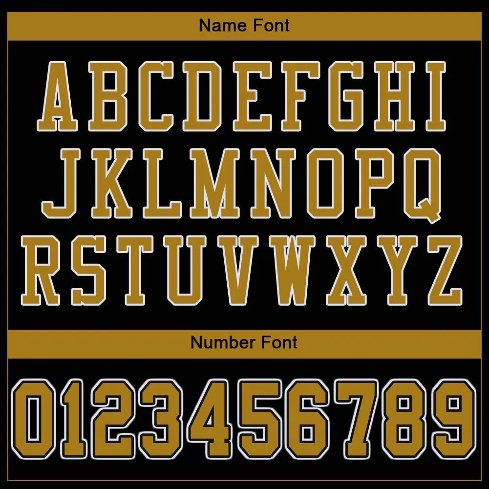 Custom Black Old Gold-White Mesh Authentic Football Jersey FansIdea