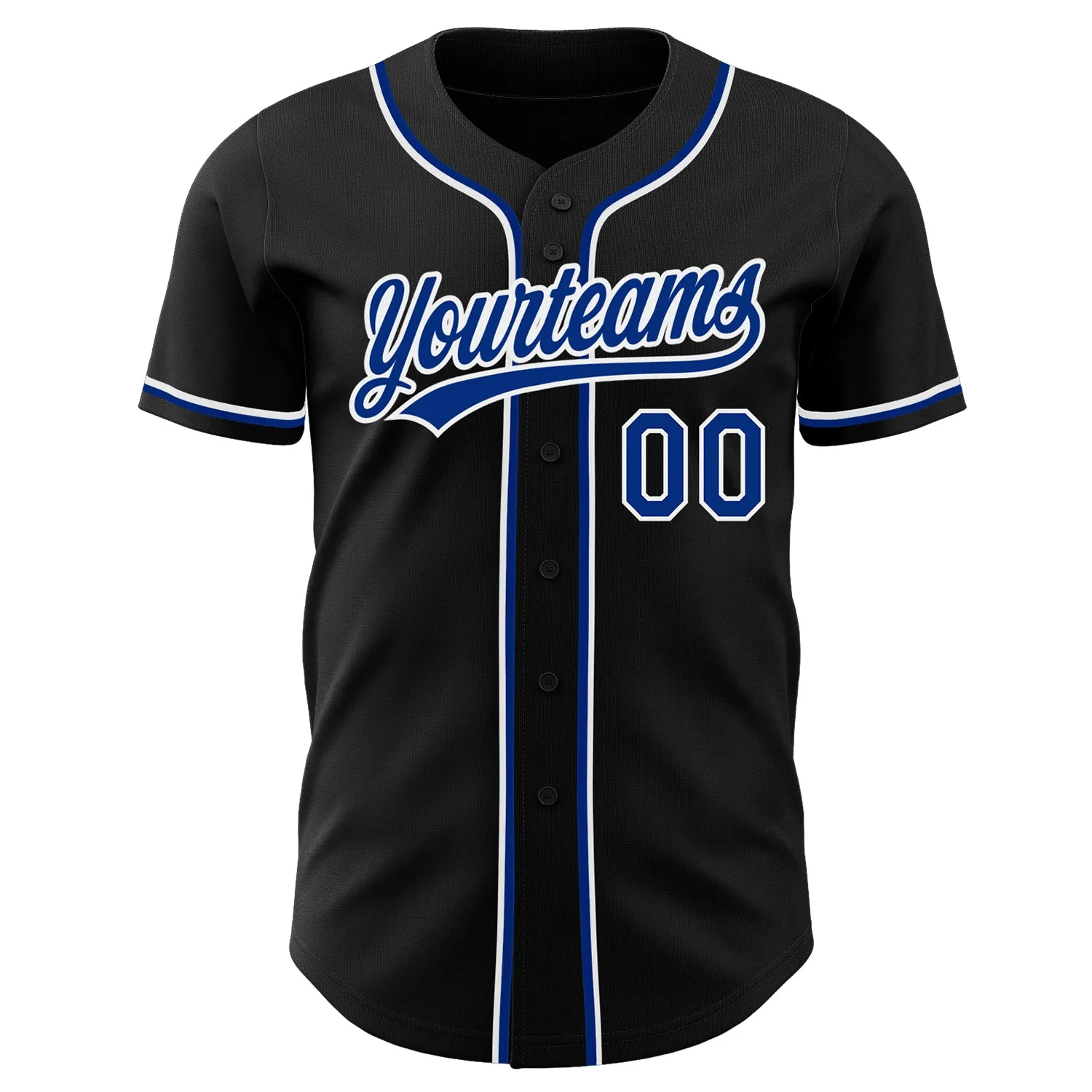Custom Black Royal-White Authentic Baseball Jersey FansIdea