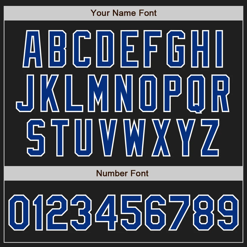 Custom Black Royal-White Authentic Baseball Jersey FansIdea