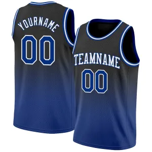 Custom Black Royal-White Authentic Fade Fashion Basketball Jersey FansIdea