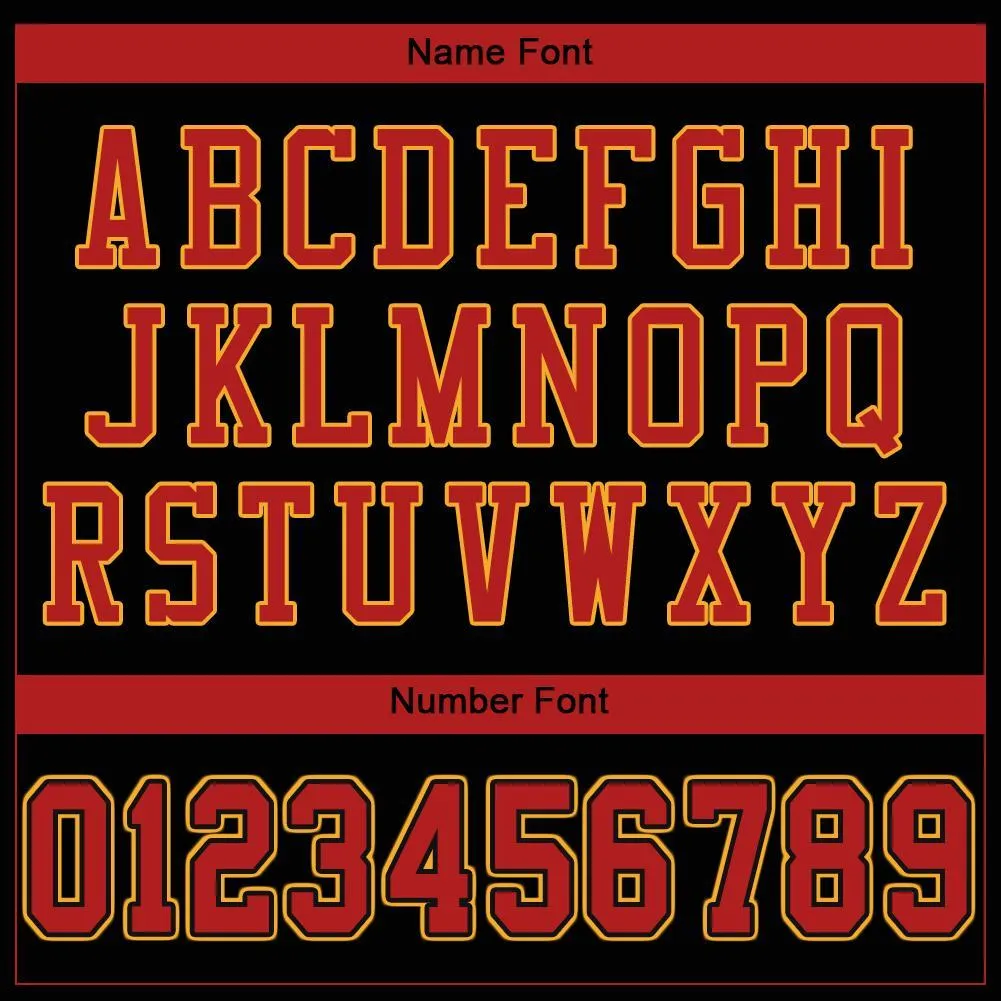 Custom Black Scarlet-Gold Mesh Authentic Football Jersey FansIdea