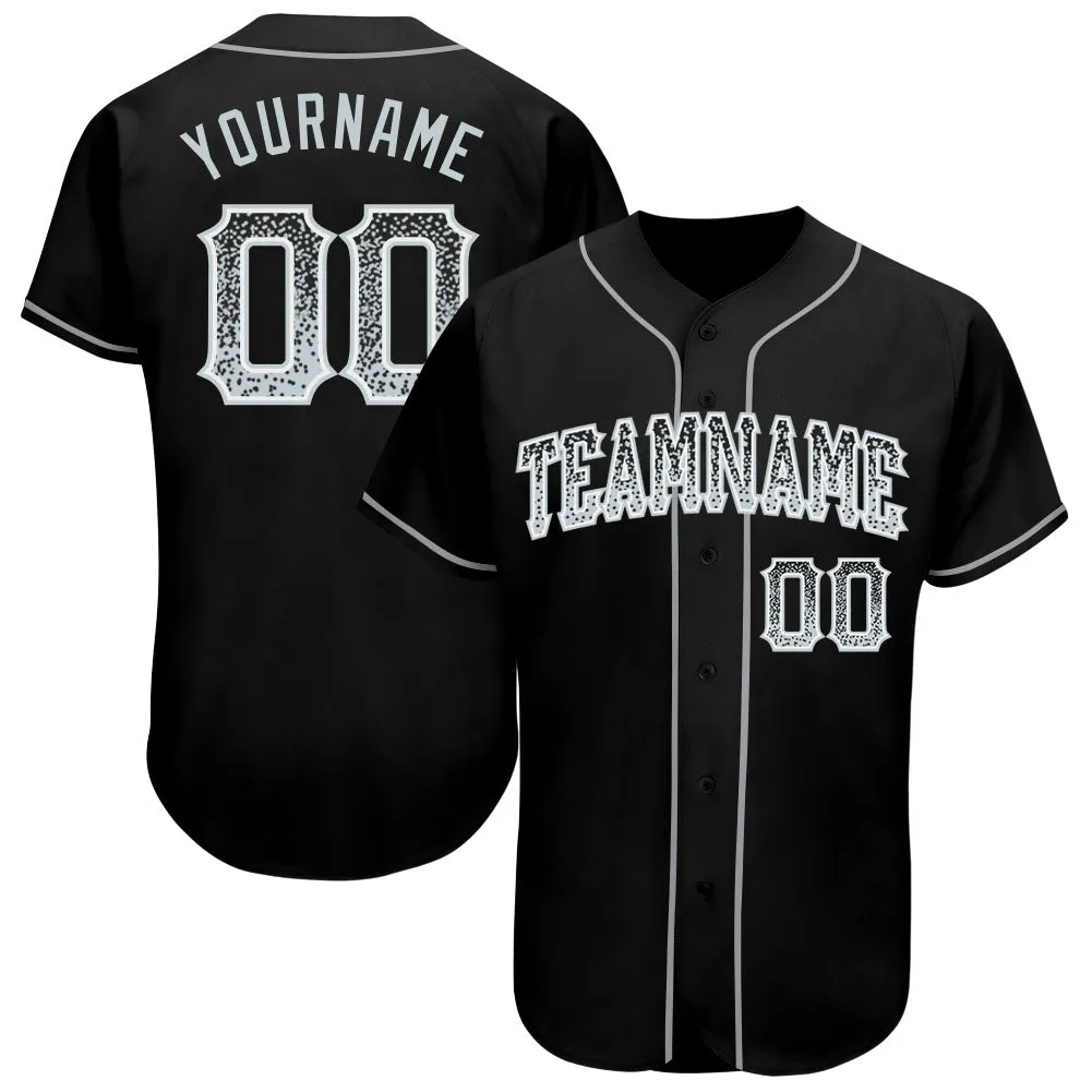 Custom Black Silver-White Authentic Drift Fashion Baseball Jersey FansIdea
