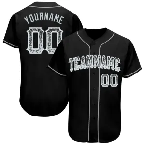 Custom Black Silver-White Authentic Drift Fashion Baseball Jersey FansIdea