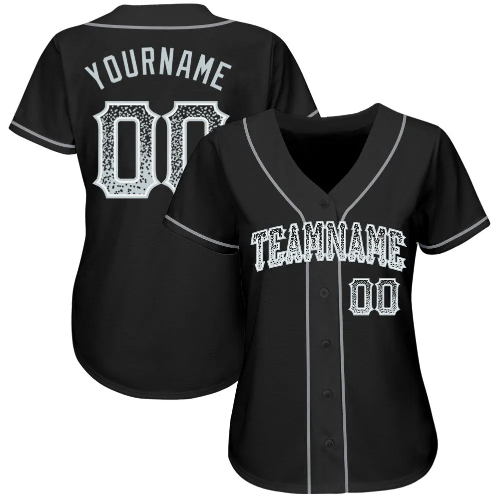 Custom Black Silver-White Authentic Drift Fashion Baseball Jersey FansIdea