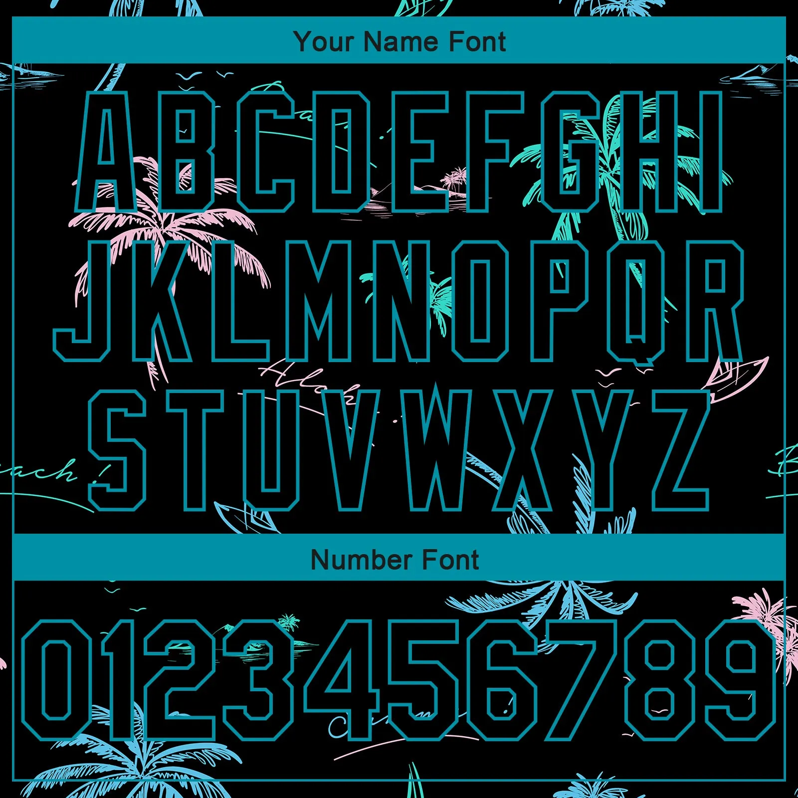 Custom Black Teal 3D Pattern Tropical Hawaii Palm Trees Authentic Basketball Jersey FansIdea