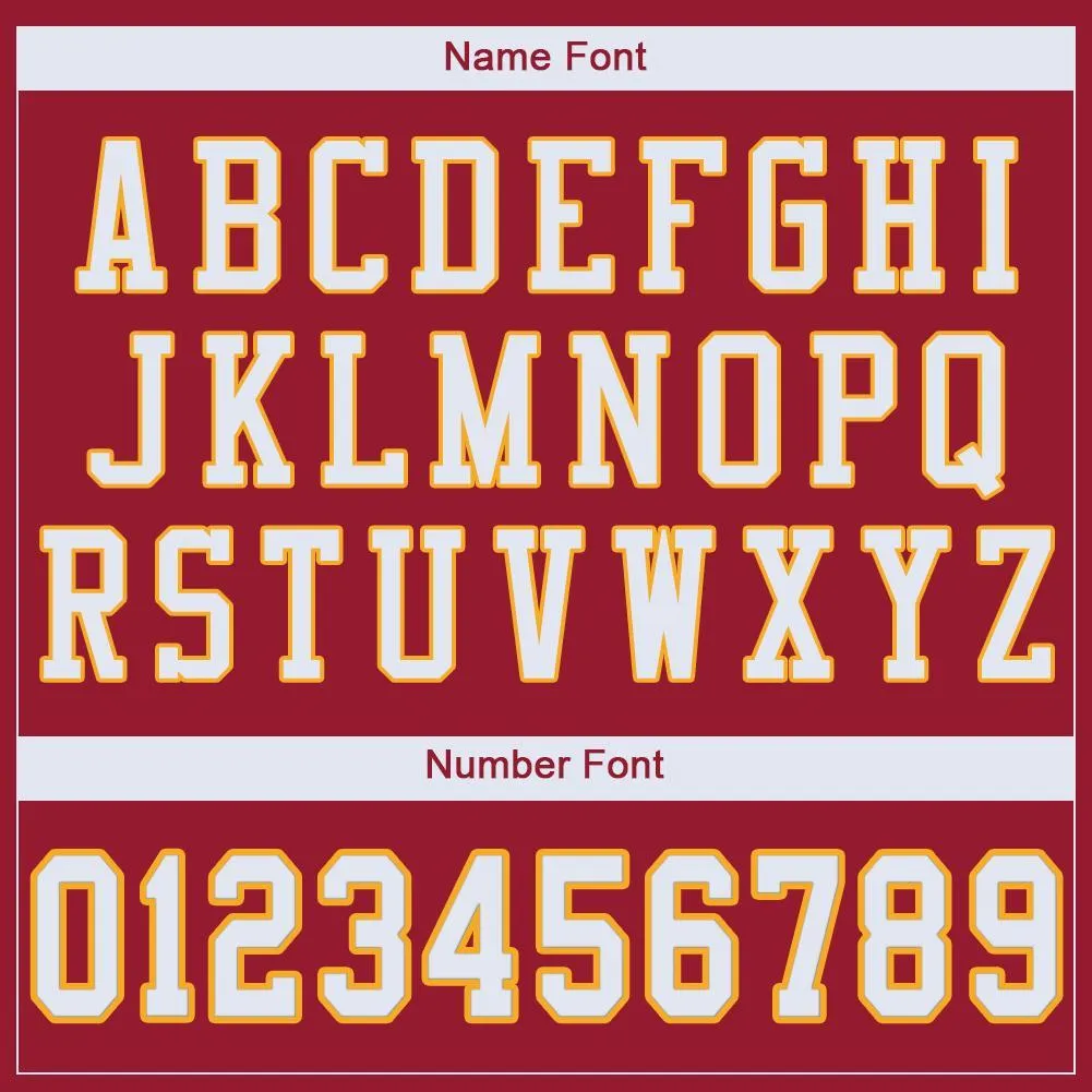 Custom Cardinal White-Gold Mesh Authentic Football Jersey FansIdea