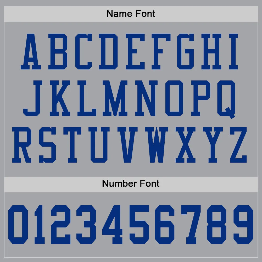Custom Gray Royal Mesh Authentic Football Jersey FansIdea