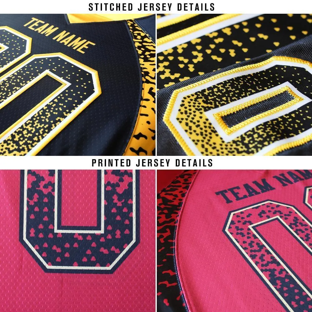 Custom Navy Red-White Mesh Drift Fashion Football Jersey FansIdea
