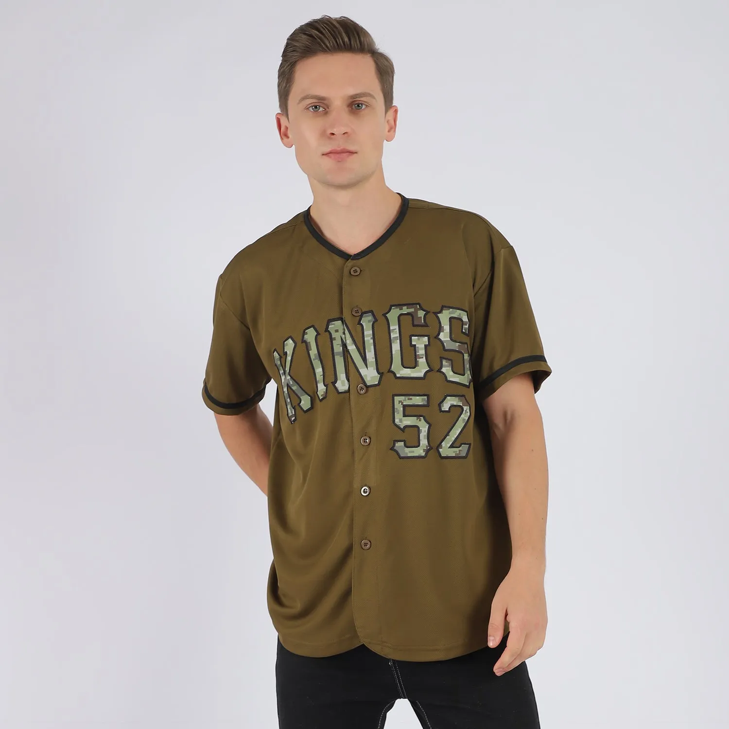 Custom Olive Camo-Black Authentic Salute To Service Baseball Jersey FansIdea