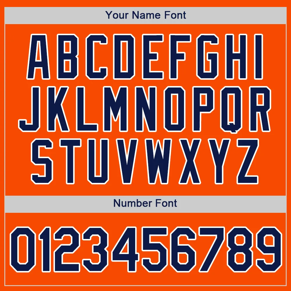 Custom Orange Navy-White Authentic Baseball Jersey FansIdea