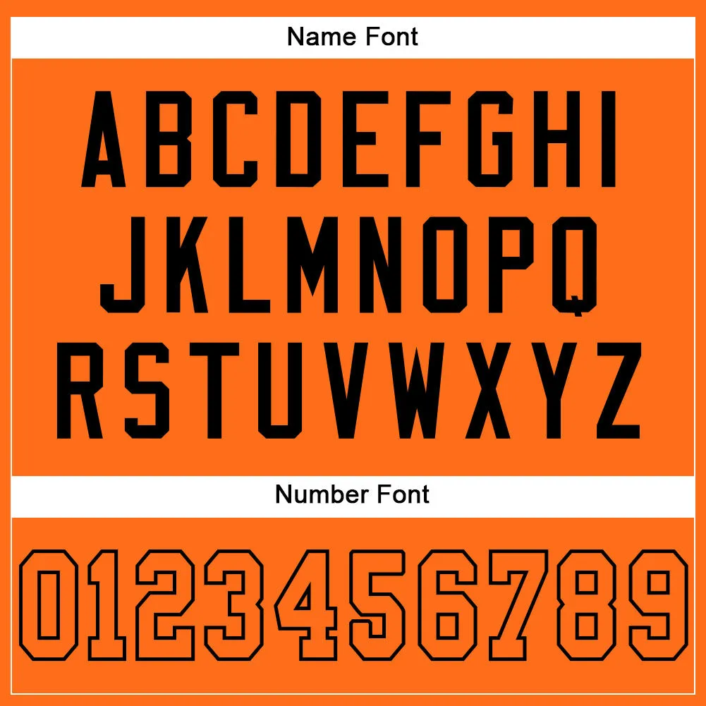 Custom Orange Orange-Black Mesh Authentic Football Jersey FansIdea