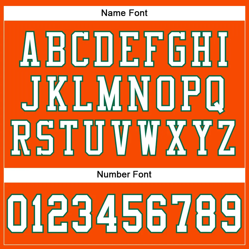 Custom Orange White-Kelly Green Mesh Authentic Football Jersey FansIdea