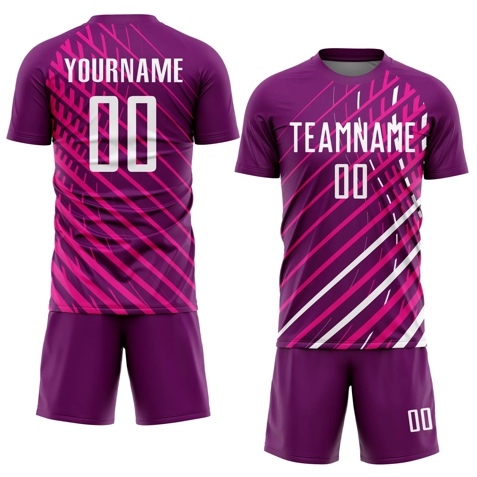 Custom Pink White-Crimson Sublimation Soccer Uniform Jersey FansIdea